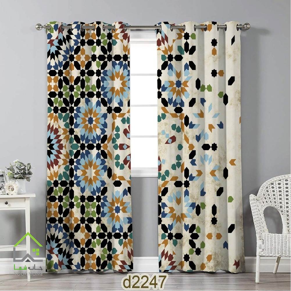پرده طرح دار هندسی